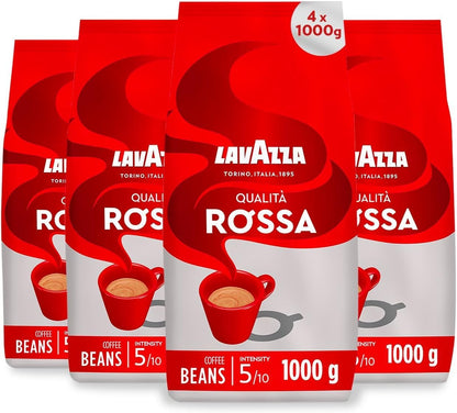 Lavazza Qualita Rossa Coffee Beans 1kg - Medium Roast, Intensity 5/10