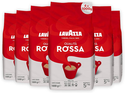 Lavazza Qualita Rossa Coffee Beans 1kg - Medium Roast, Intensity 5/10