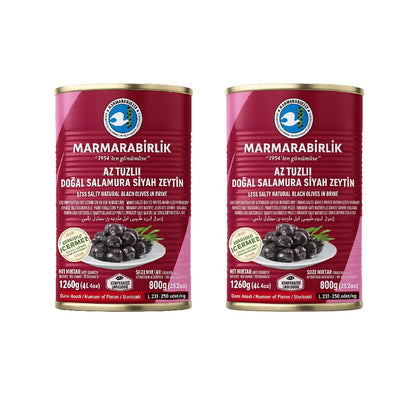 Marmarabirlik Black Olives Less Salty L (Tin) 800g