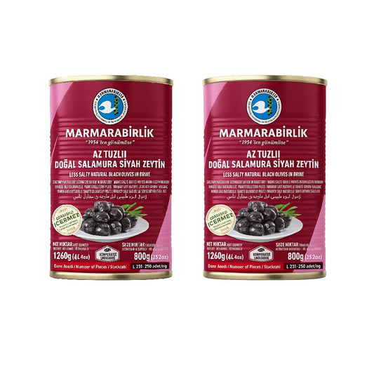 Marmarabirlik Black Olives Less Salty L (Tin) 800g