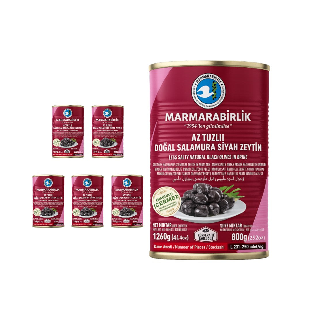 Marmarabirlik Black Olives Less Salty L (Tin) 800g