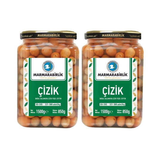 Marmarabirlik Cizik Green Olives (XS-2XS) (321-380) (Jar) 850gr