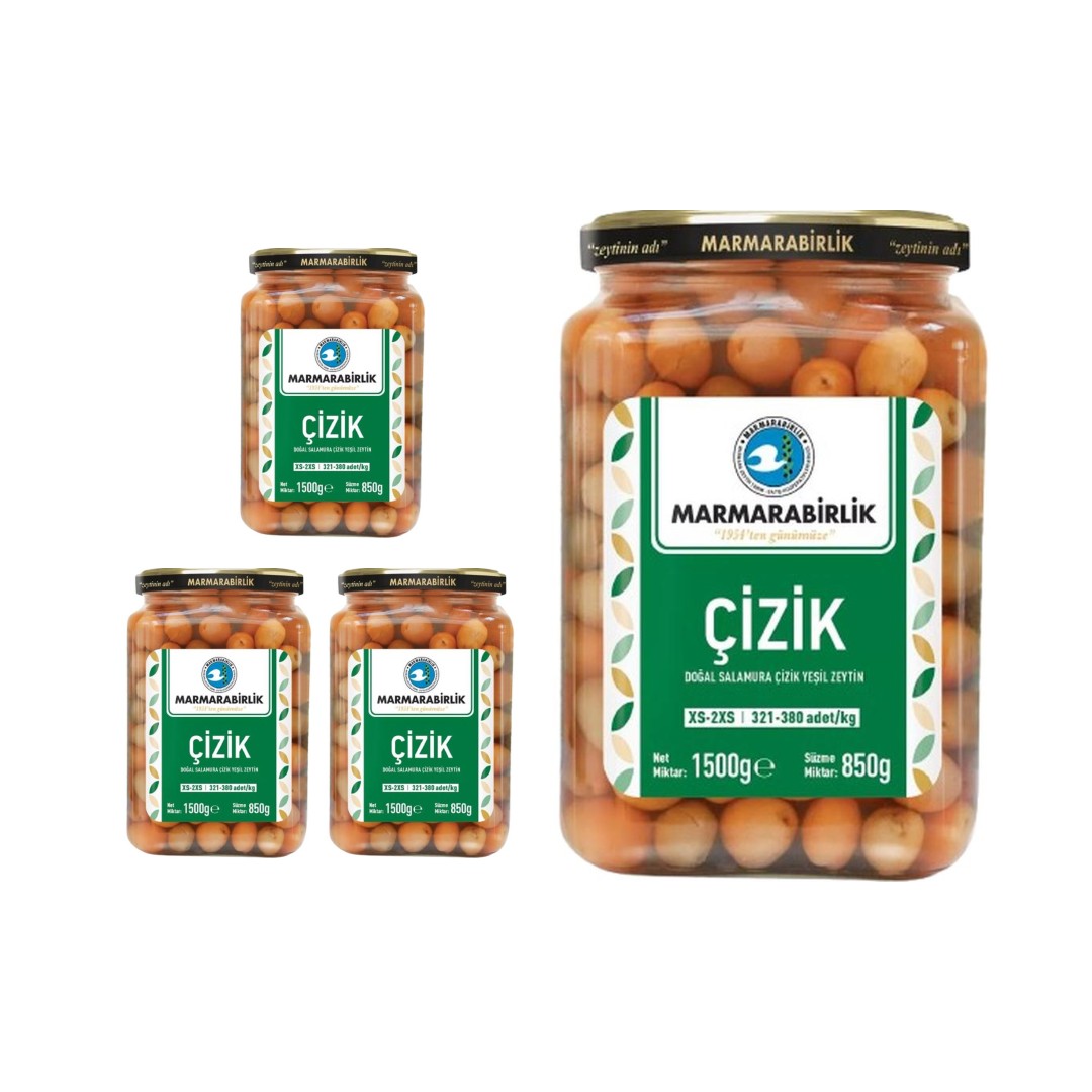 Marmarabirlik Cizik Green Olives (XS-2XS) (321-380) (Jar) 850gr