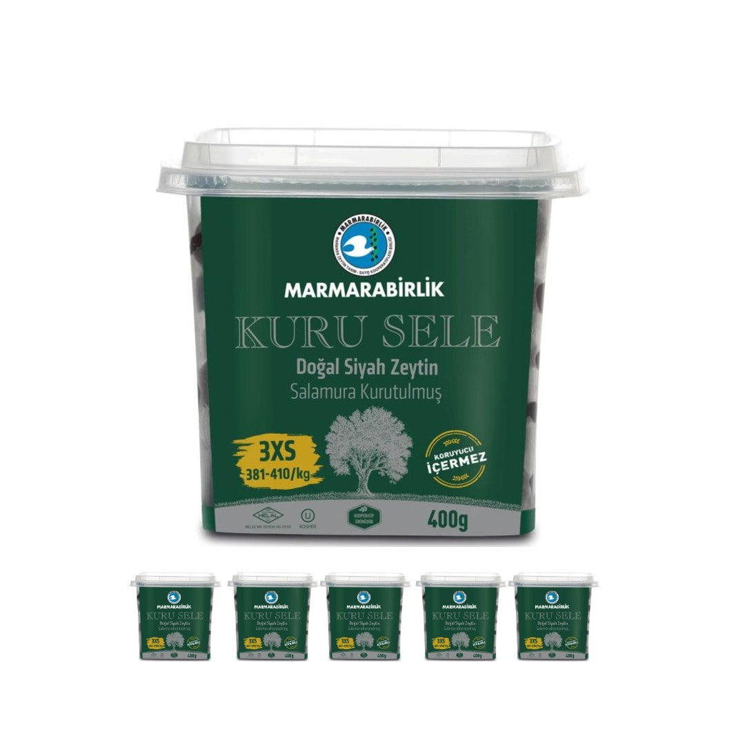 Marmarabirlik Kuru Sele Black Olives 3XS 400g