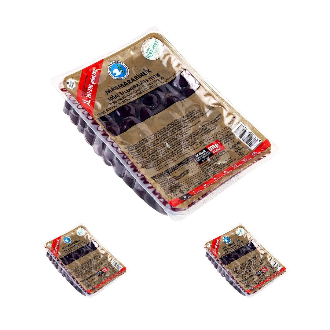 Marmarabirlik Natural Black Olives Mega XL 800g