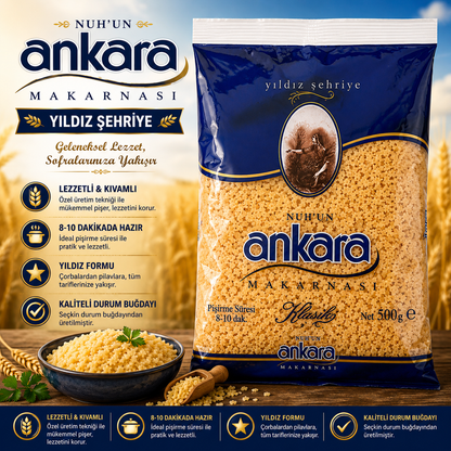 Nuhun Ankara Star Vermicelli  Pasta (Yildiz Sehriye ) 500 g