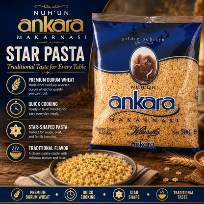 Nuhun Ankara Star Vermicelli  Pasta (Yildiz Sehriye ) 500 g