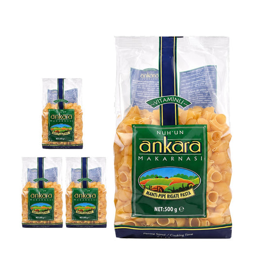 Nuhun Ankara Vitaminli Pipe Rigate Pasta (Mantı Makarna) 500 g