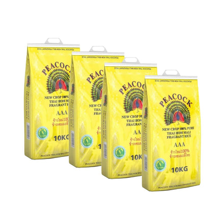 Peacock Thai Hom Mali Fragrant Rice AAA, 100% Pure New Crop, 10kg