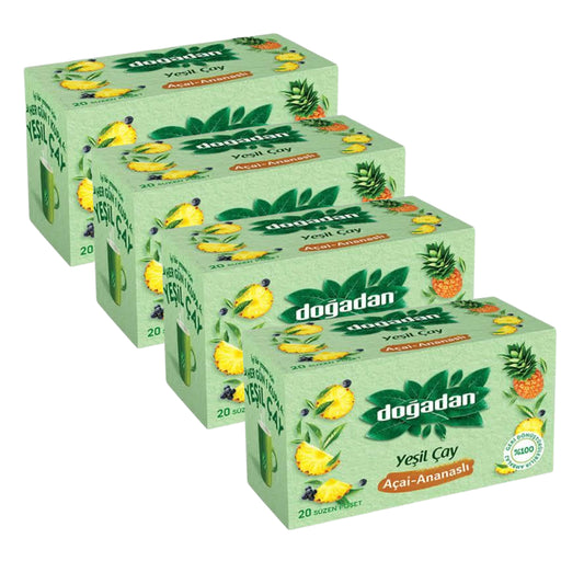 Dogadan Green Tea with a Pineapple Mixture (Ananasli Yesil Cay), 20 Tea Bags