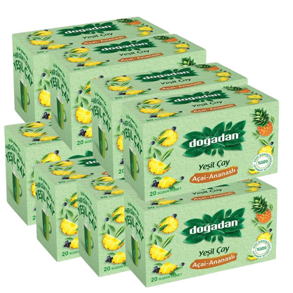 Dogadan Green Tea with a Pineapple Mixture (Ananasli Yesil Cay), 20 Tea Bags