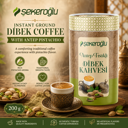 Sekeroglu Instant Ground Dibek Coffee with Antep Pistachio (Antep Fıstıklı Dibek Kahvesi) 200g
