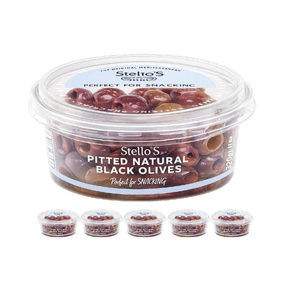 Stellos Pitted Natural Black Olives, 170g