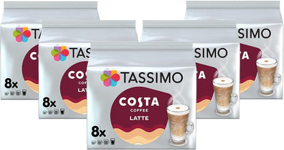 Tassimo Costa Latte Coffee Pods (8 Drinks), 223g