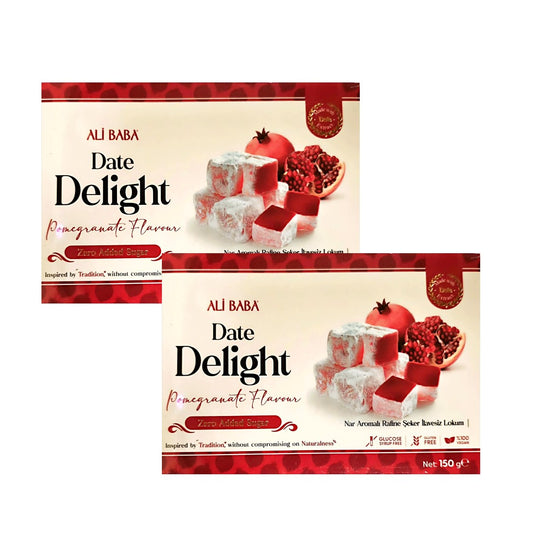 Ali Baba Date Turkish Delight With Pomegranate Flavour - Zero Added Sugar  (Nar Aromali Lokum) 150 g
