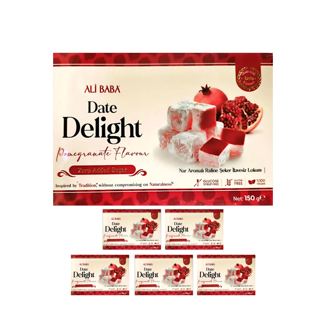 Ali Baba Date Turkish Delight With Pomegranate Flavour - Zero Added Sugar  (Nar Aromali Lokum) 150 g