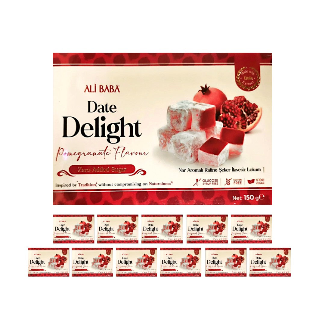 Ali Baba Date Turkish Delight With Pomegranate Flavour - Zero Added Sugar  (Nar Aromali Lokum) 150 g