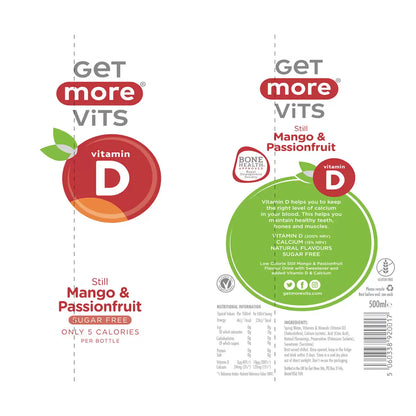 Vitamin D Mango & Passionfruit Still Water 500ml