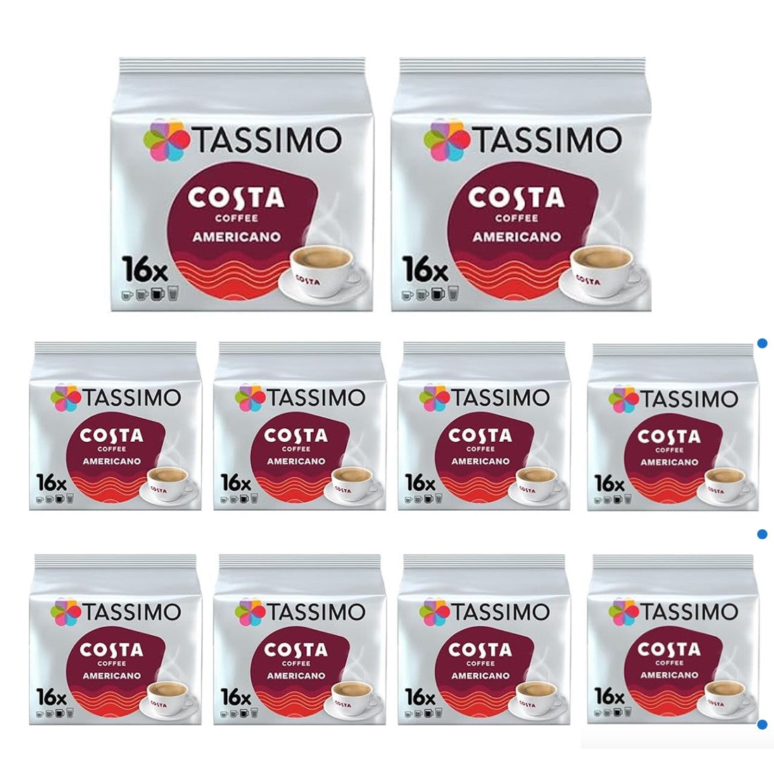 Tassimo Costa Americano Coffee Pods (5 Pack), 80 Servings