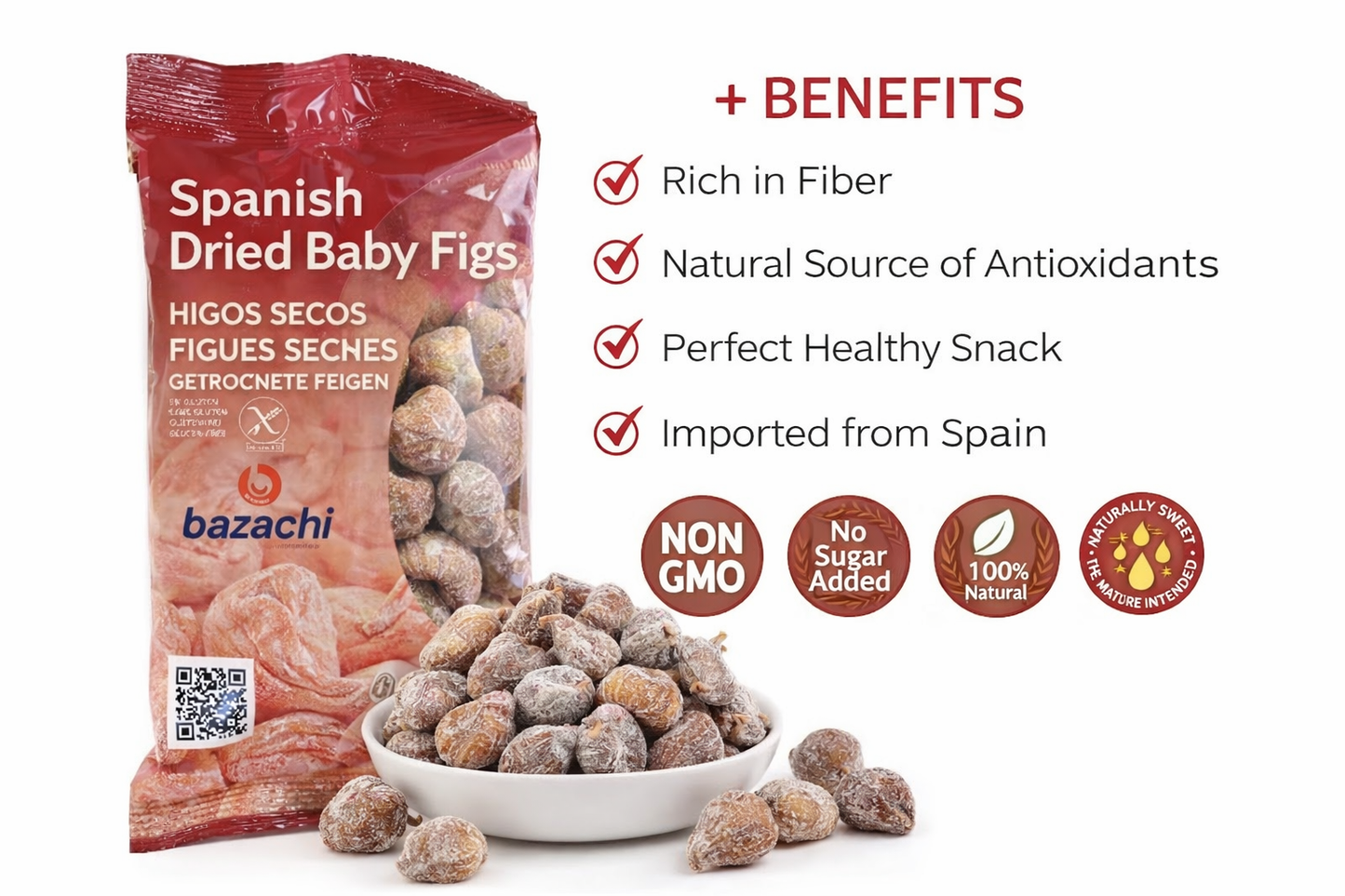 Zalama 100% Natural Spanish Dried Baby Figs, 250g