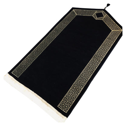 Triangle Design Golde Embroidered Prayer Rug with Beads