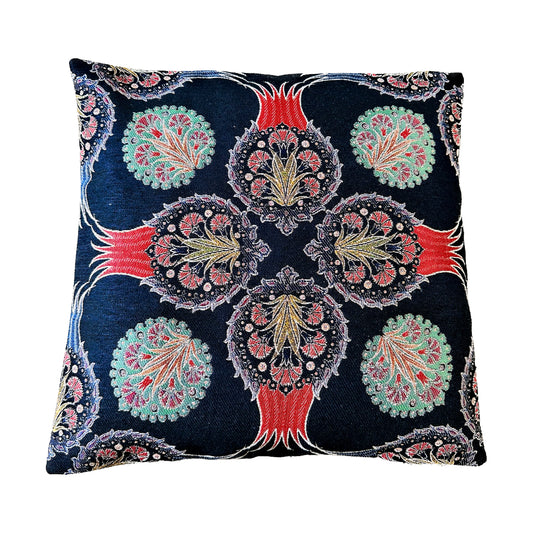 Tapestry Embroidered Cushion Cover - Black (43 x 43 cm)
