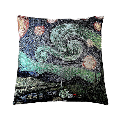 The Starry Night Tapestry Embroidered Cushion Cover (43 x 43 cm)