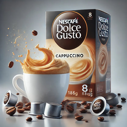 NESCAFE Dolce Gusto Cappuccino Coffee Pods (8 drinks), 186g