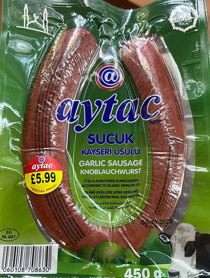Aytac Kayseri Sucuk-Halal Garlic Sausage (450G)