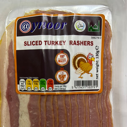Aynoor Sliced Turkey Rashers Breast 130g