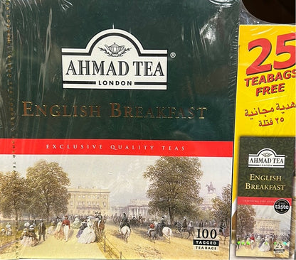 Ahmad Tea English Breakfast- (100 Teabags) + 25 Teabags Free