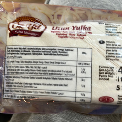 Oz Yil Uzun Yufka- Fresh & Chilled Pastry Leaves 400g