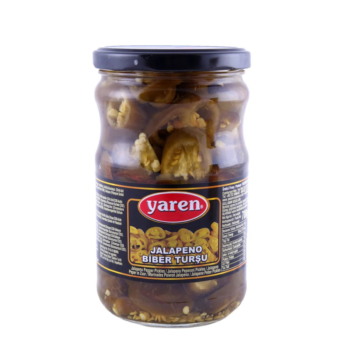 Yaren Jalapeno Pepper Slice Pickle 720g Biber Tursu