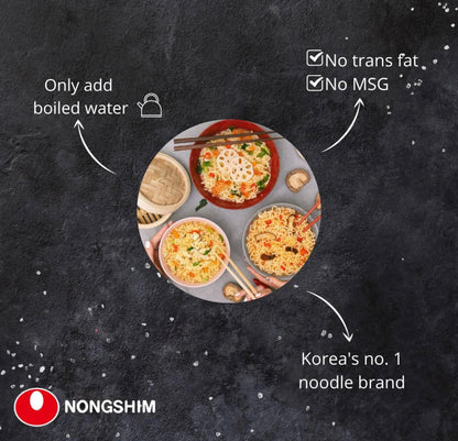 Nongshim Kimchi Noodles Big Bowl 114g - Halal & Vegan