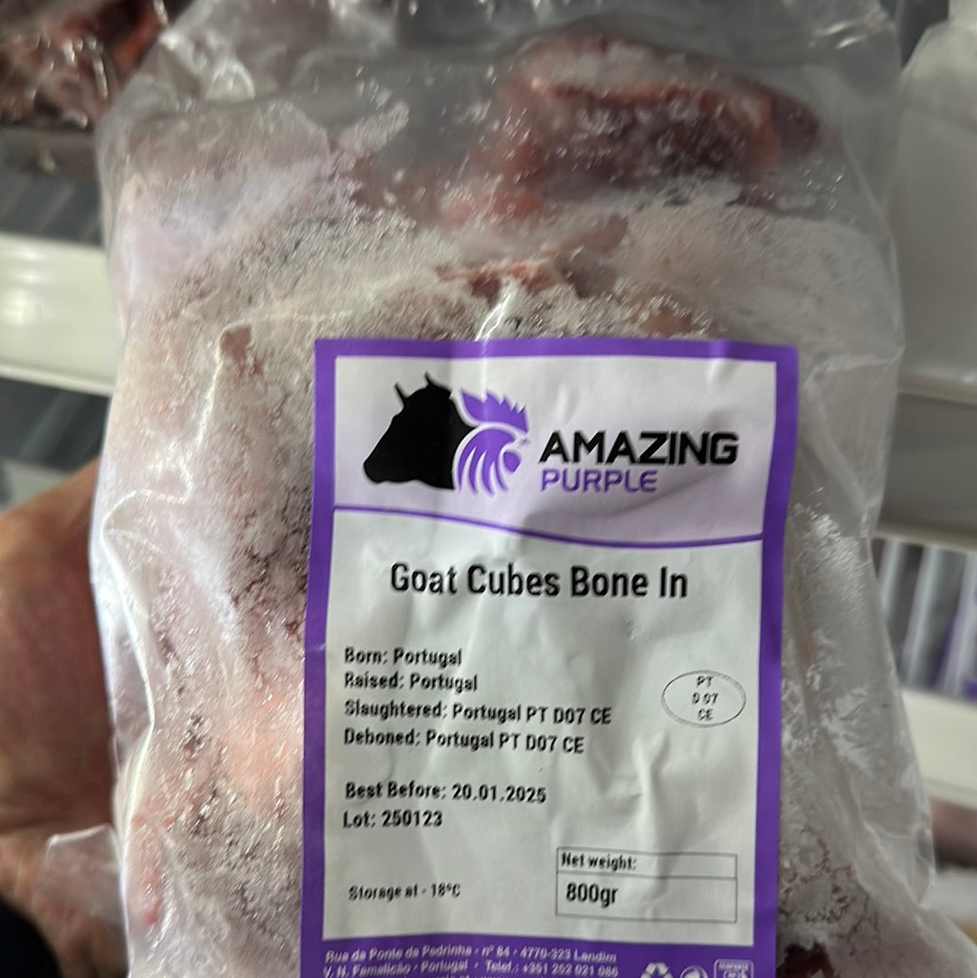 Diced Goat Meat on Bone - Frozen(Halal)- 800g