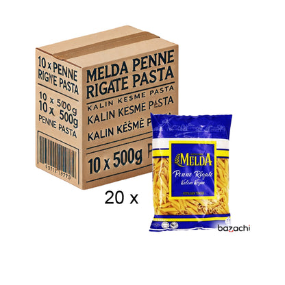 Melda Penne Rigate Pasta (Kalin Kesme Pasta ), 500g