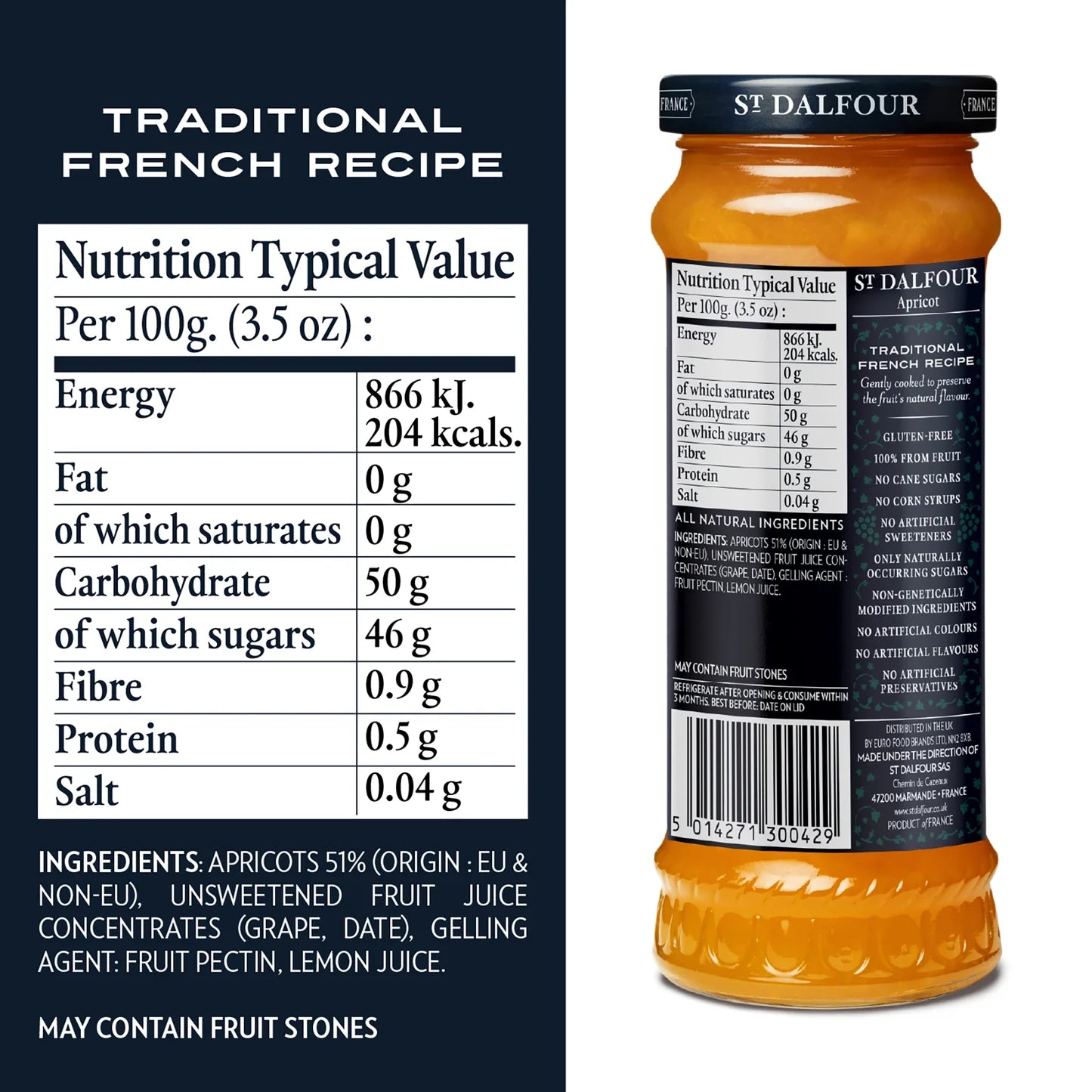 St Dalfour Apricot Spread 284g