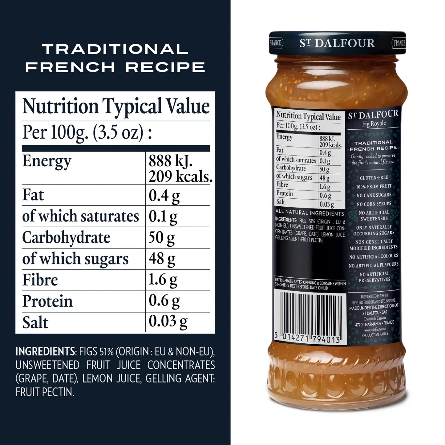 St. Dalfour Fig Royale Fruit Spread 284g