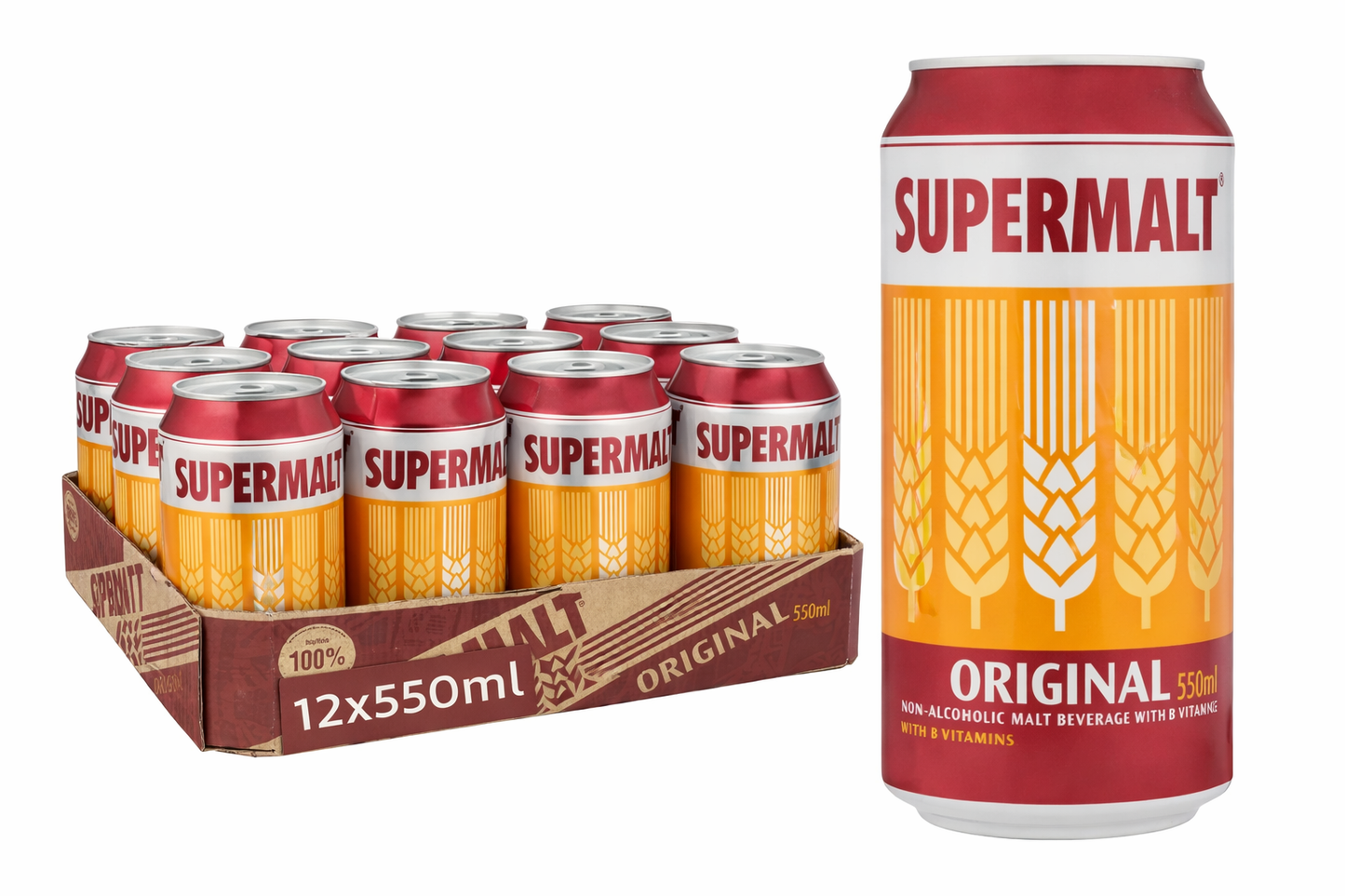 Supermalt Original Non-Alcoholic Malt Drink with B Vitamins, 550ml