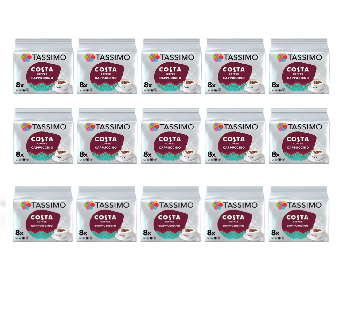 Tassimo Costa Cappuccino Coffee Pods (5 Pack), 40 Servings