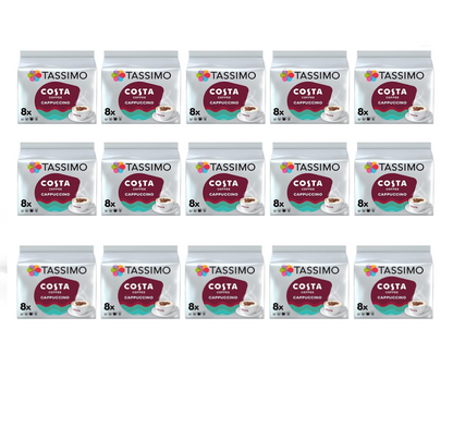 Tassimo Costa Cappuccino Coffee Pods (5 Pack), 40 Servings