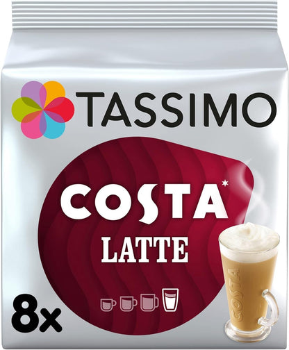 Tassimo Costa Latte Coffee Pods (8 Drinks), 223g