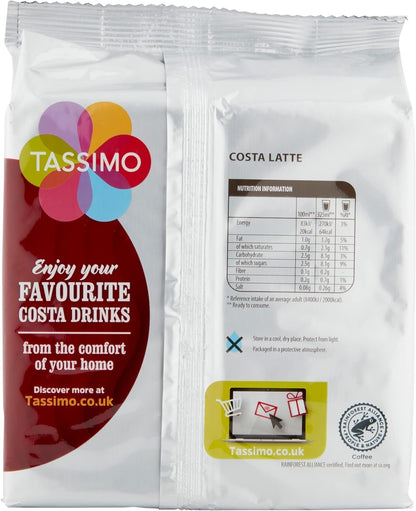 Tassimo Costa Latte Coffee Pods (8 Drinks), 223g