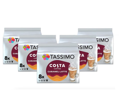 Tassimo Costa Latte Coffee Pods (5 pack), 40 Drinks