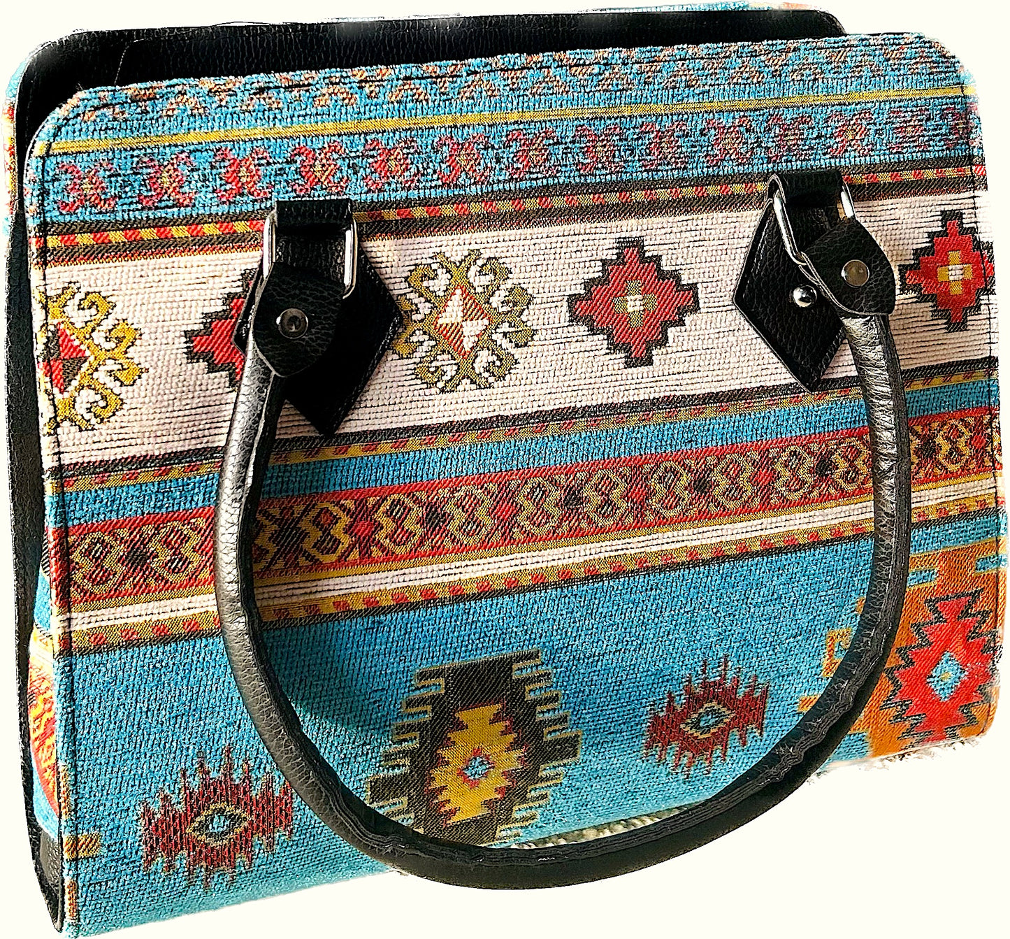 Kilim Fabric Traditional Design Eco- Friendly Handwoven Women's Top-Handle Bag