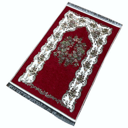 Chenille Fabric Couples Prayer Mats with Tasbih and Gift Packaging