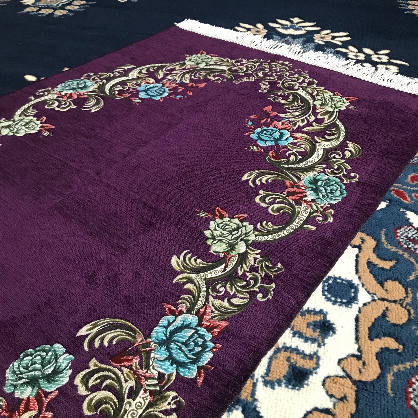 Traditional Uyghur Patterned Embroidered Prayer Rug