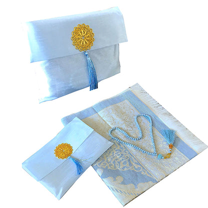 Mihrab Taffeta Ottoman Prayer Mat with Gift Bag and Tasbih