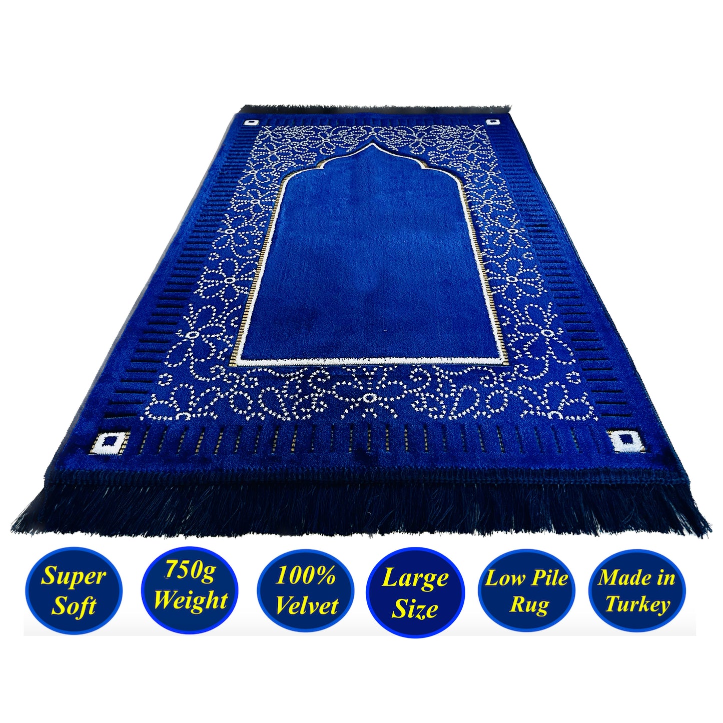 New Mihrab Style Velvet Prayer Mat (750g)