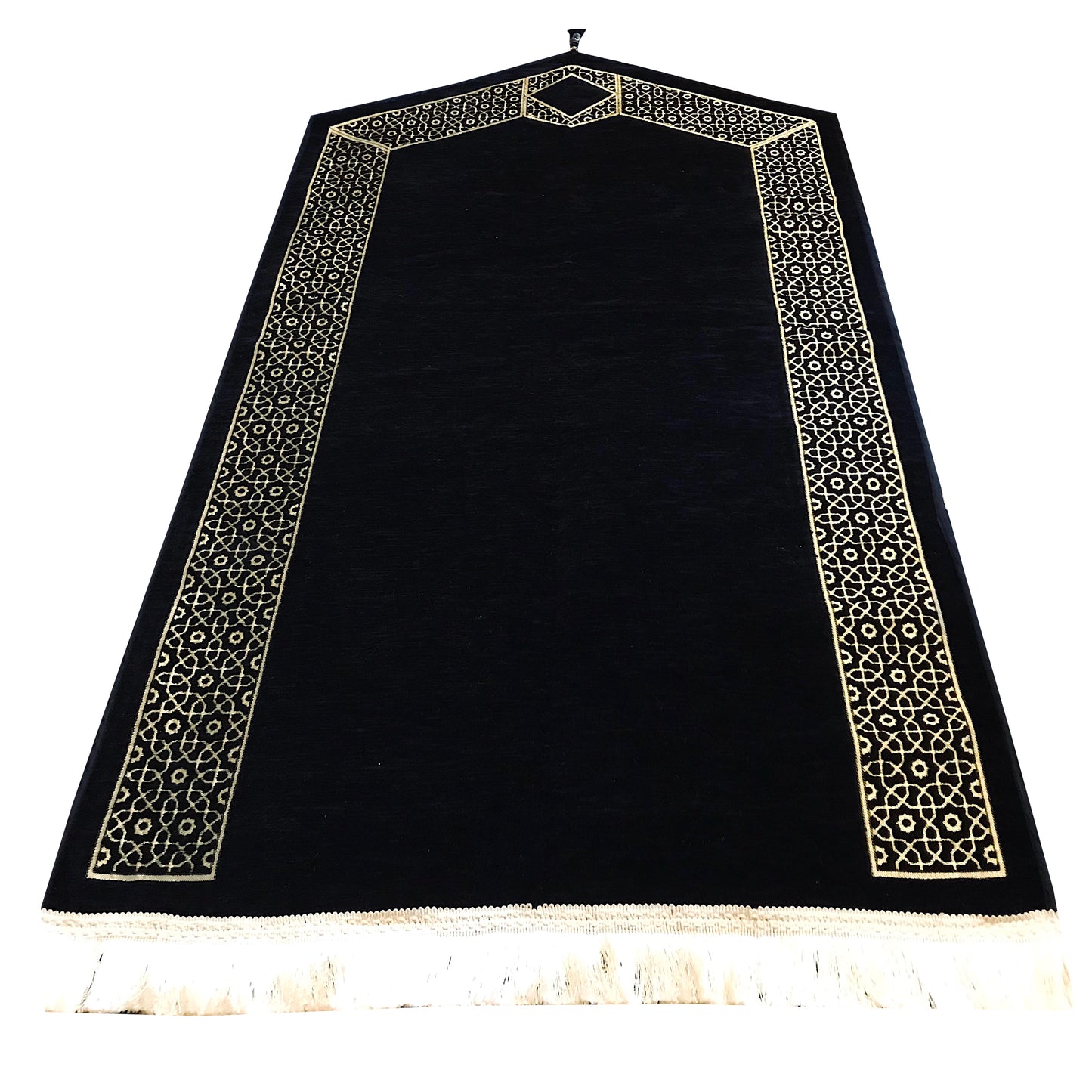 Triangle Design Golde Embroidered Prayer Rug with Gift Box
